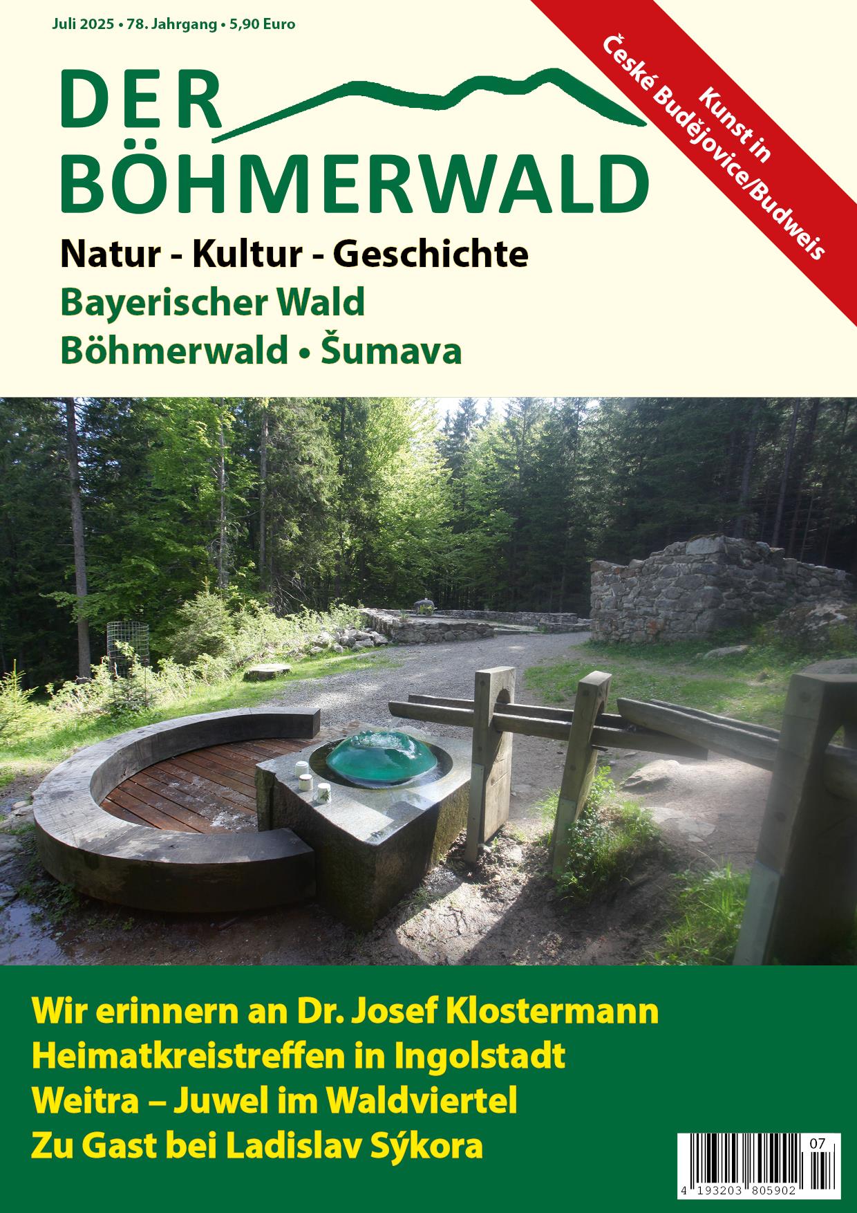 Titelblatt der aktuellen Ausgabe der Zeitschrift Der Böhmerwald