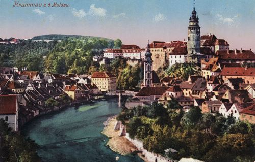 Historische Postkarte Böhmisch Krumau