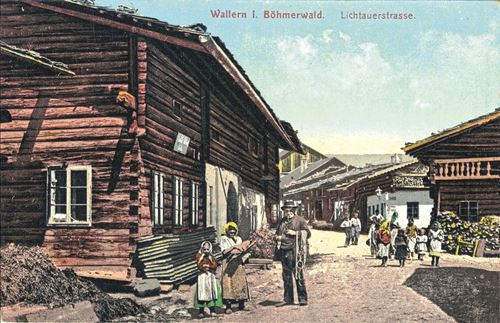 Historische Postkarte Prachatitz Wallern Lichtauerstraße