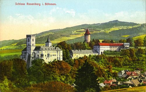 Historische Postkarte Kaplitz Schloss Rosenberg