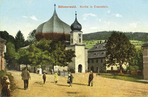 Historische Postkarte Kirche in Eisenstein
