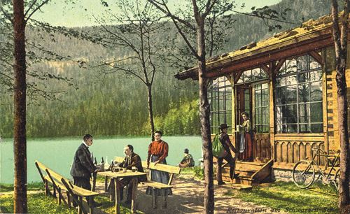 Historische Postkarte Klattau Schwarzer See