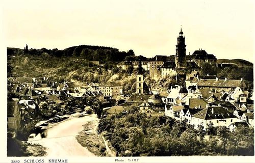Historische Postkarte Böhmisch Krumau Schloss