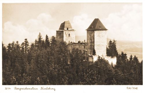 Historische Postkarte Schüttenhofen Bergreichenstein Karlsburg